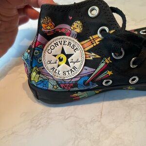 Converse Chuck Taylor Black High Tops with Vibrant Graphics